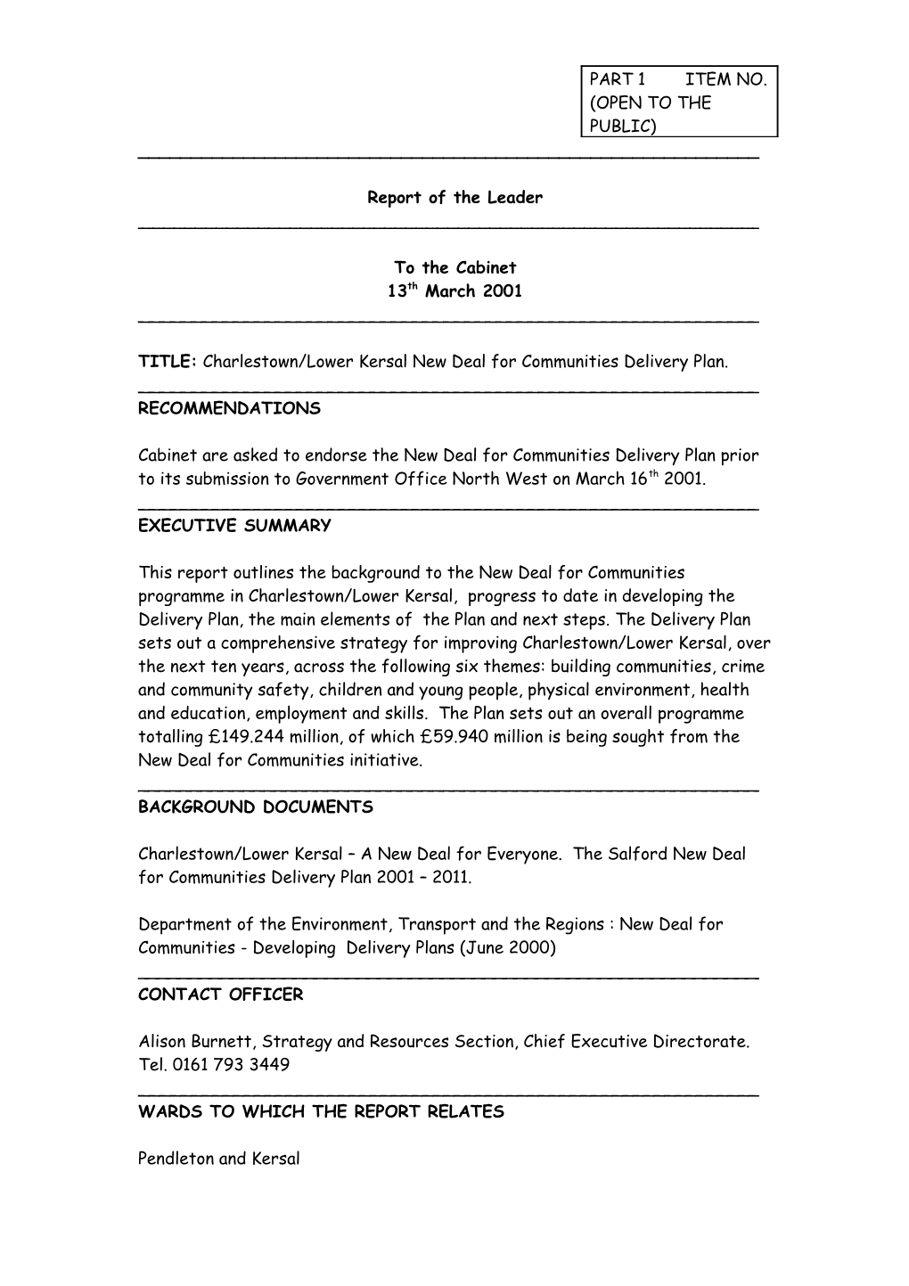 Charlestown/Lower Kersal New Deal for Communities