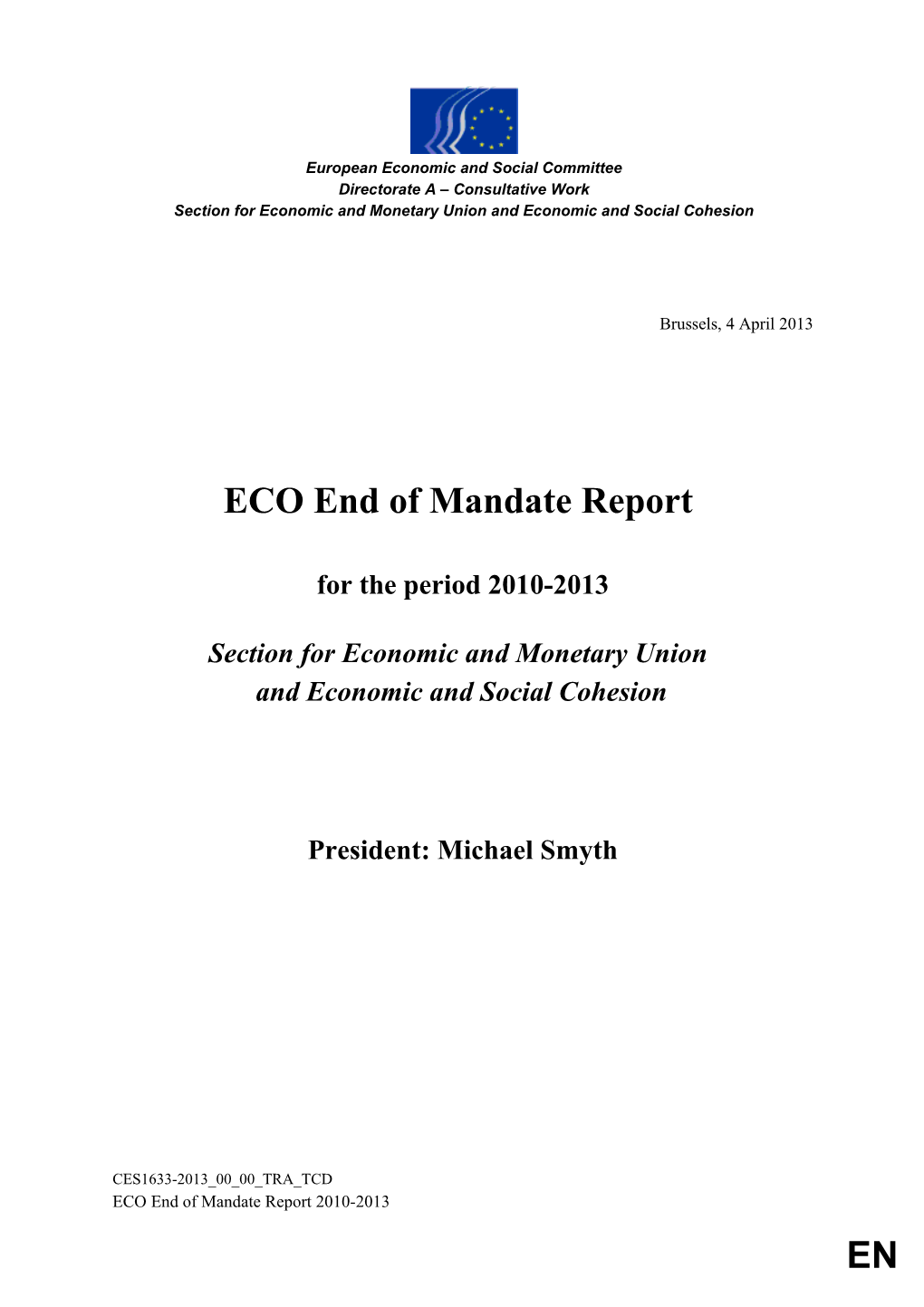 End of Mandate Report 2013