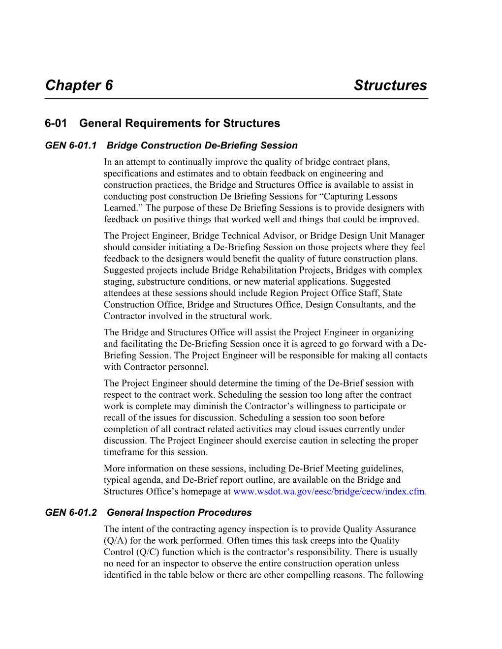 6-01 General Requirements for Structures