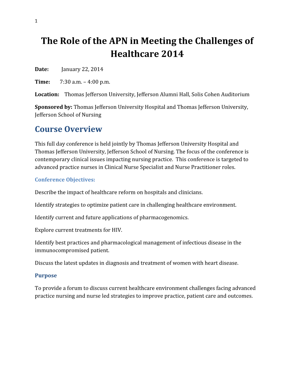 The Role of Theapn in Meeting the Challenges of Healthcare 2014