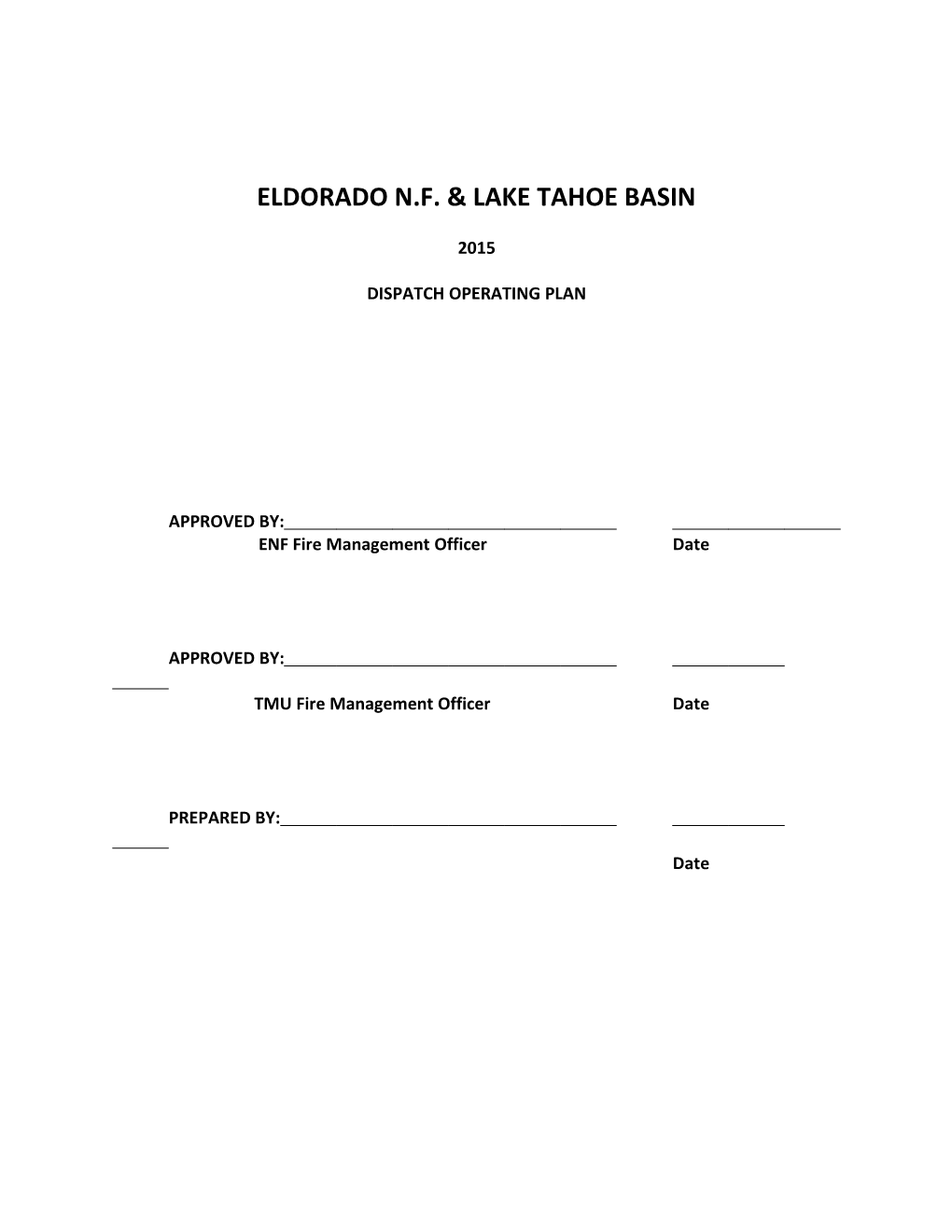 Eldorado N.F. & Lake Tahoe Basin