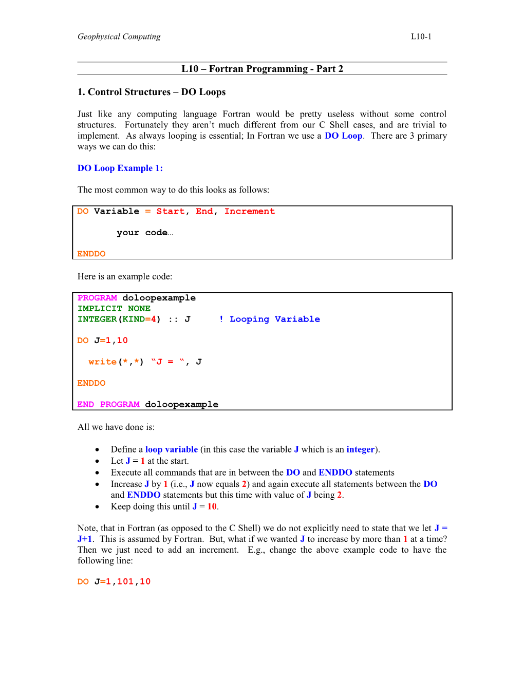 L10 Fortran Programming - Part 2