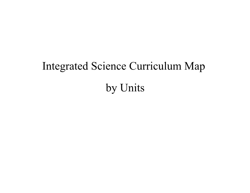Integrated Science Curriculum Map