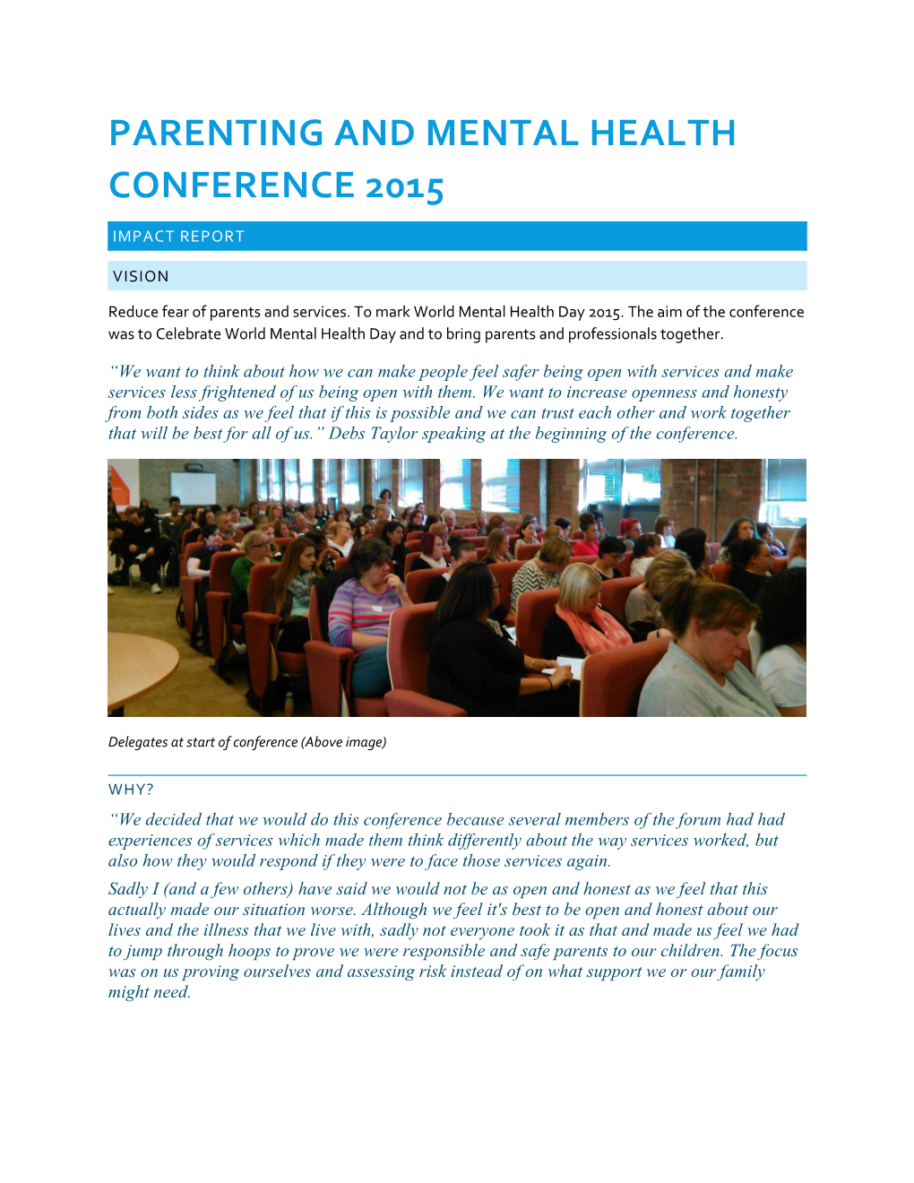 Parenting and Mental Health Conference 2015