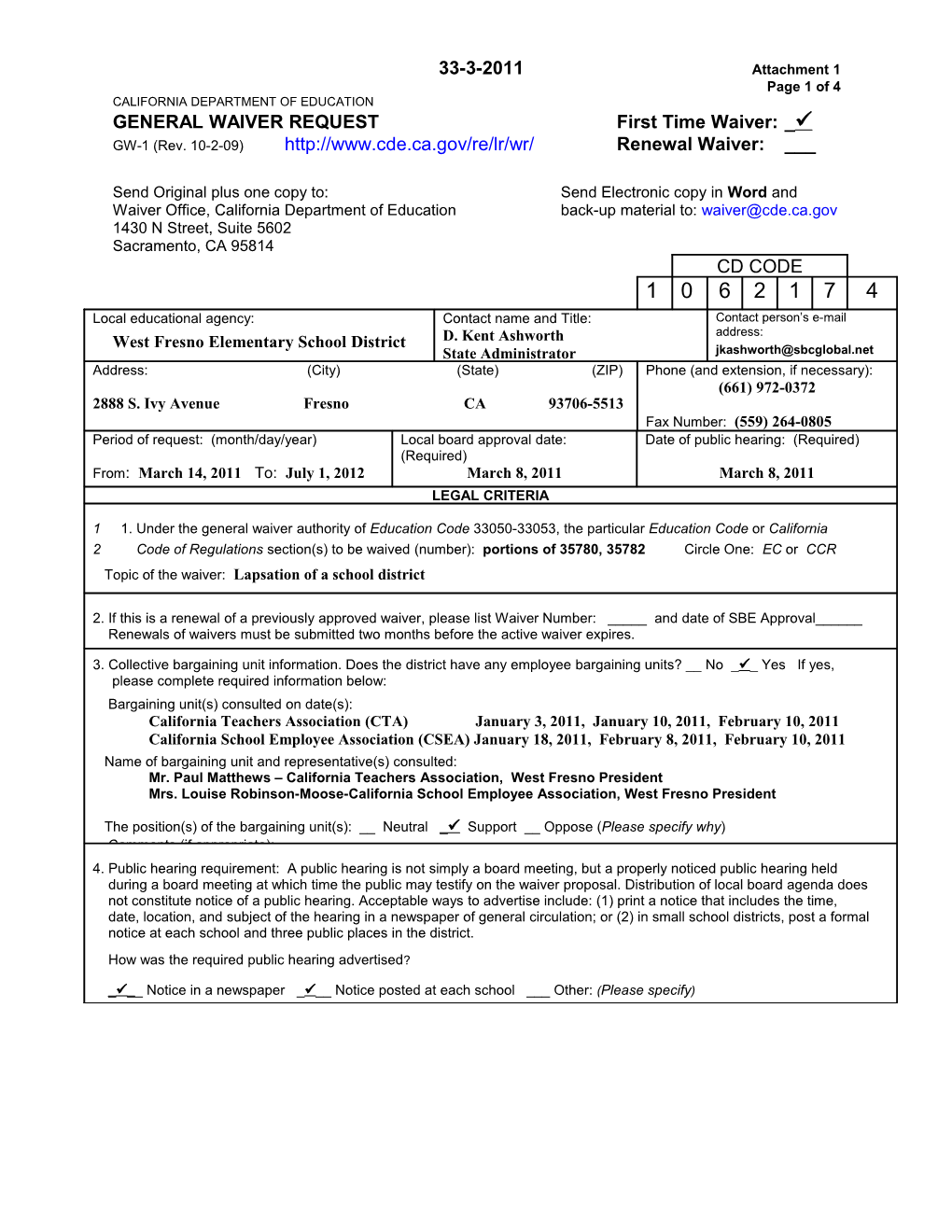 May 2011 Agenda Item W10 Attachment 1 - Meeting Agendas (CA State Board of Education)