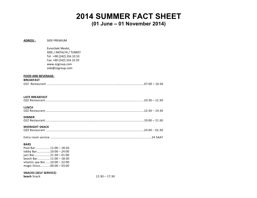 2014Summer Fact Sheet