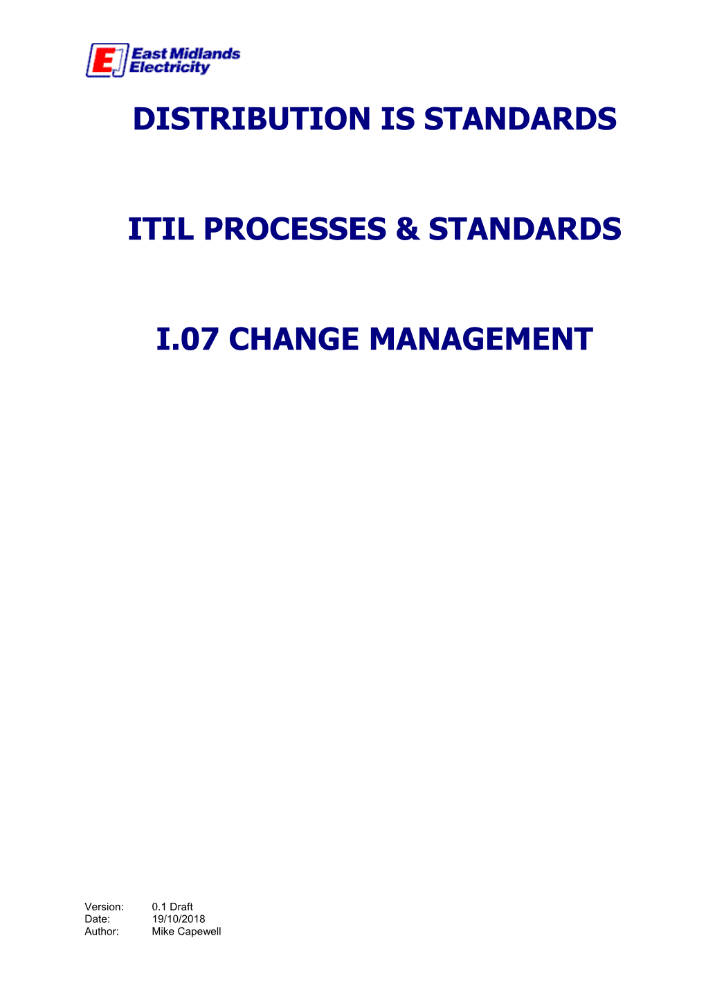 ITIL Processes & Standards