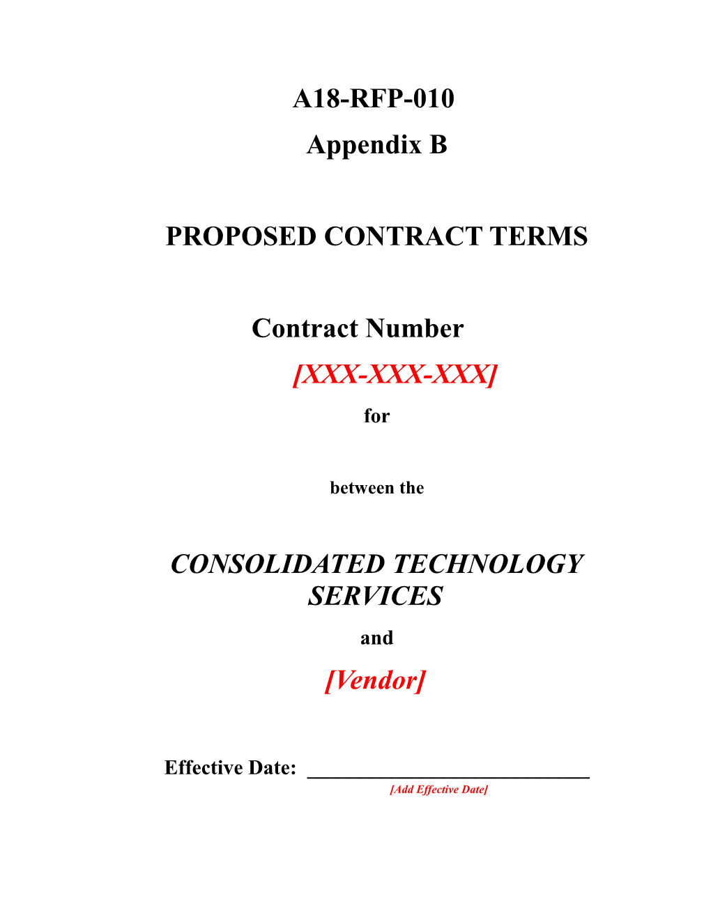 Proposed Contract Terms