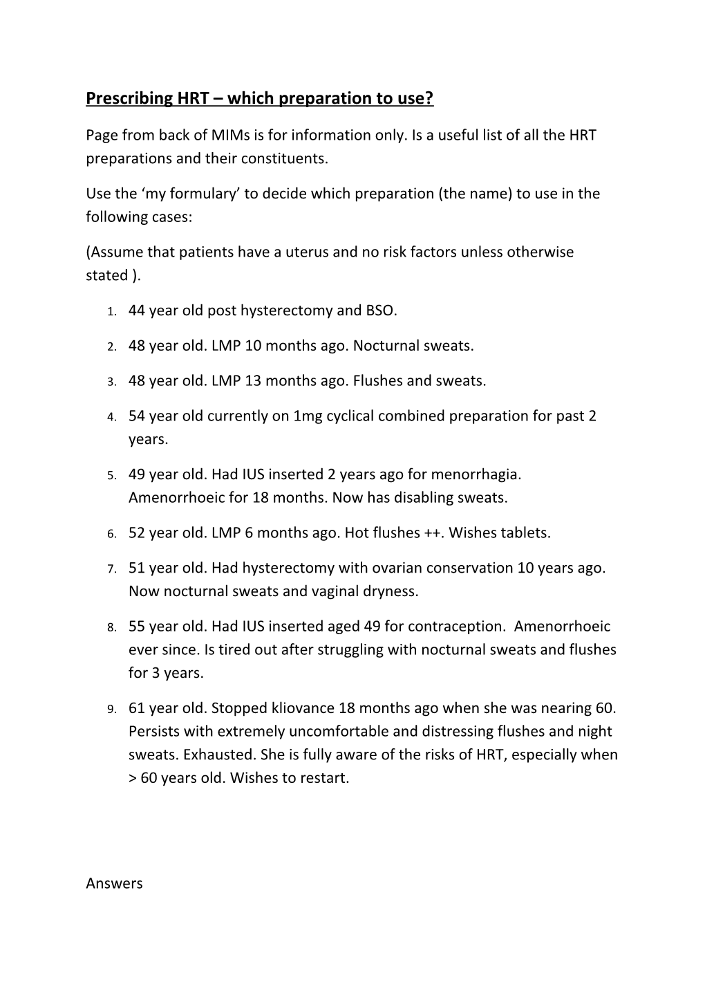 Prescribing HRT Which Preparation to Use?