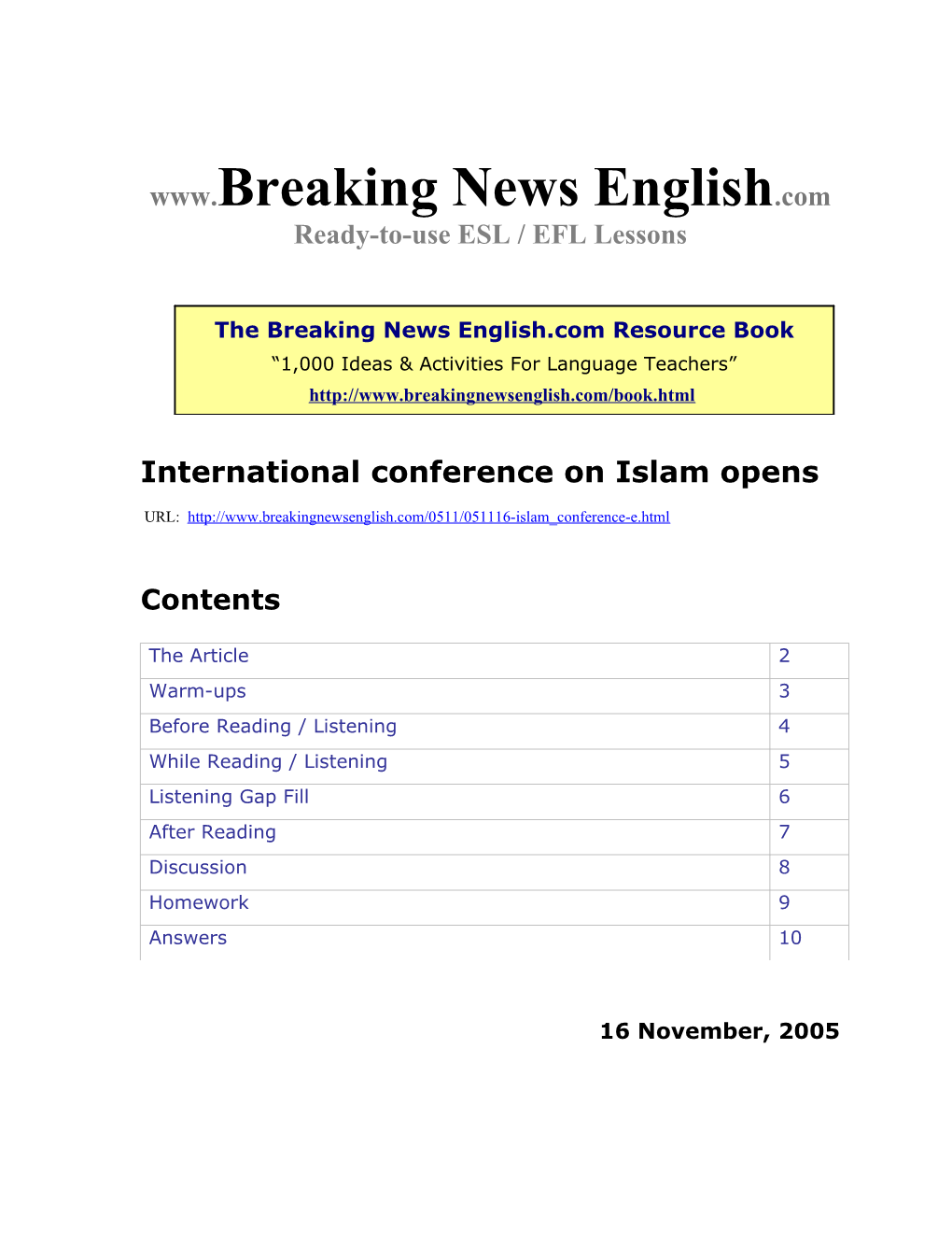 International Conference on Islam Opens