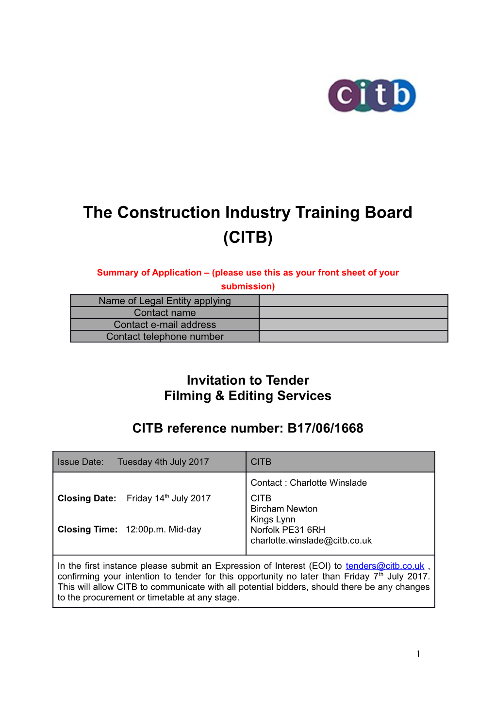 The Construction Industry Training Board (CITB)