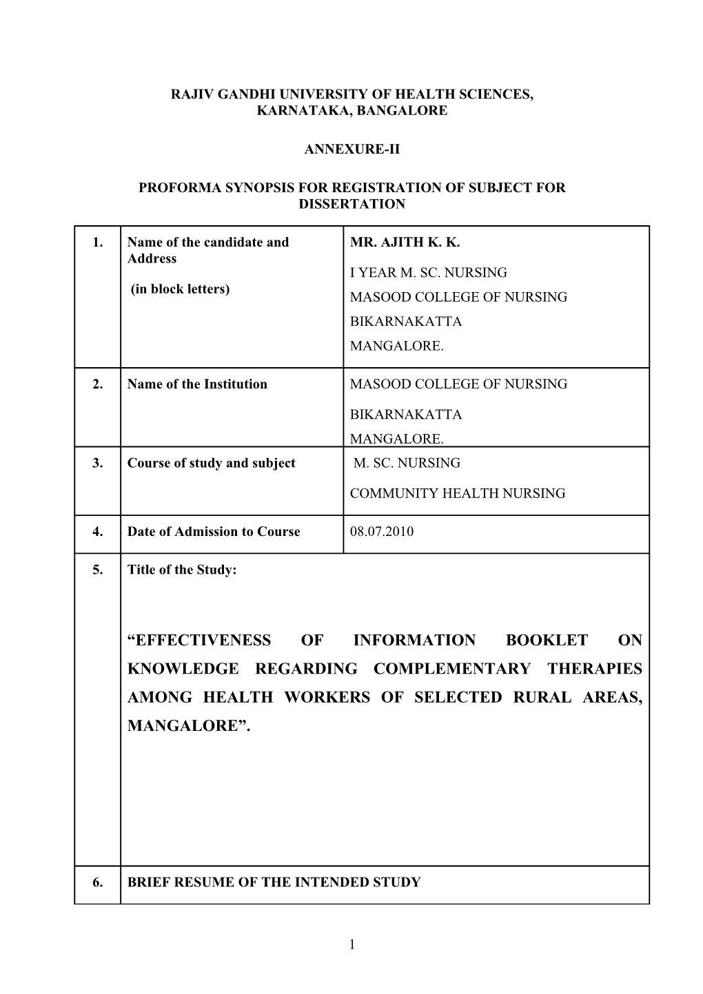 Rajivgandhiuniversityof Health Sciences