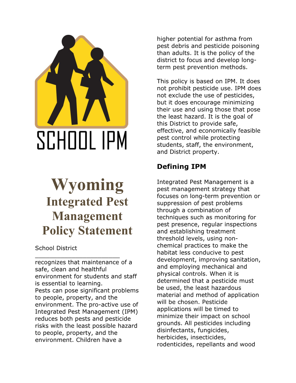 Wyomingintegrated Pest Management Policystatement