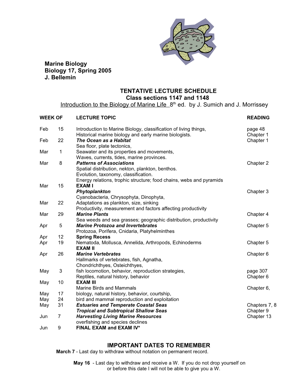 Biology 17, Spring 2005