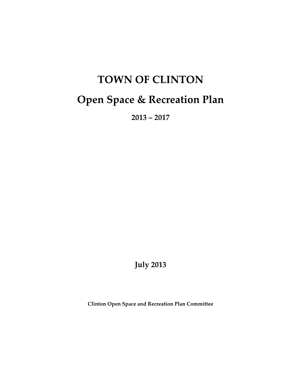 Clinton Open Space and Recreation Plan Committee