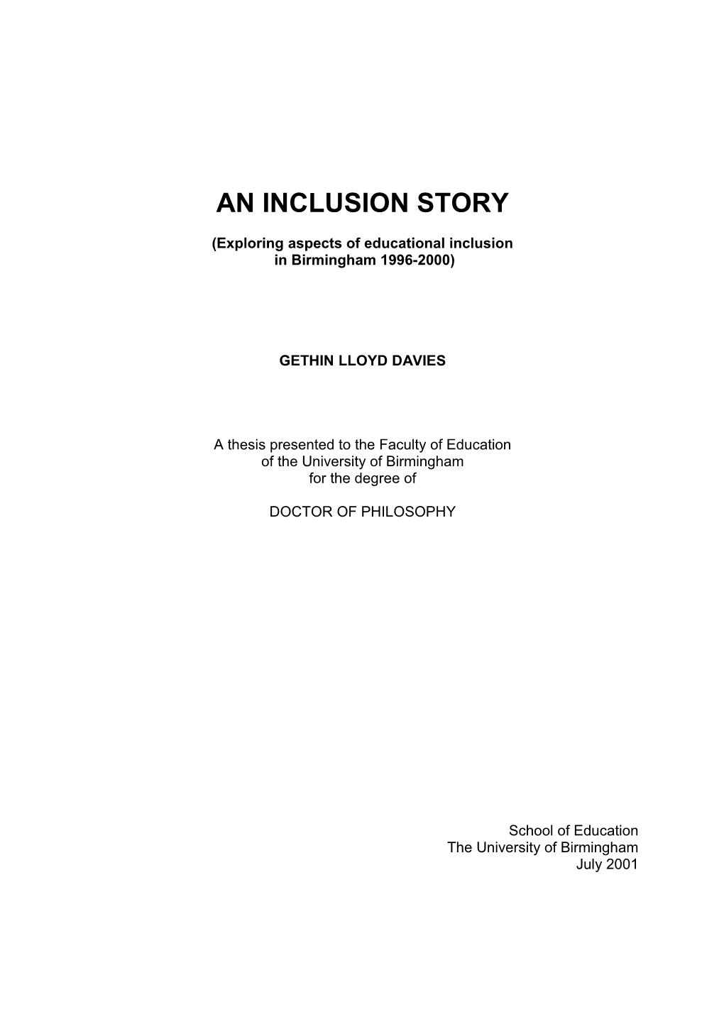 An Inclusion Story