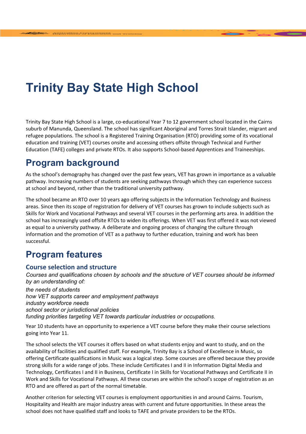 Trinity Bay State High School