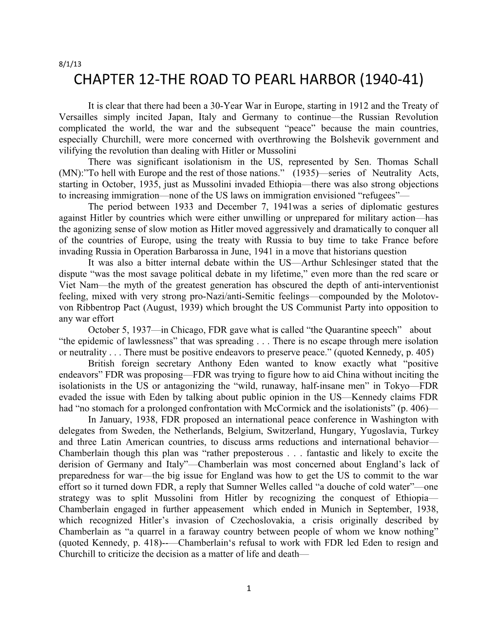 Chapter 12-The Road to Pearl Harbor (1940-41)