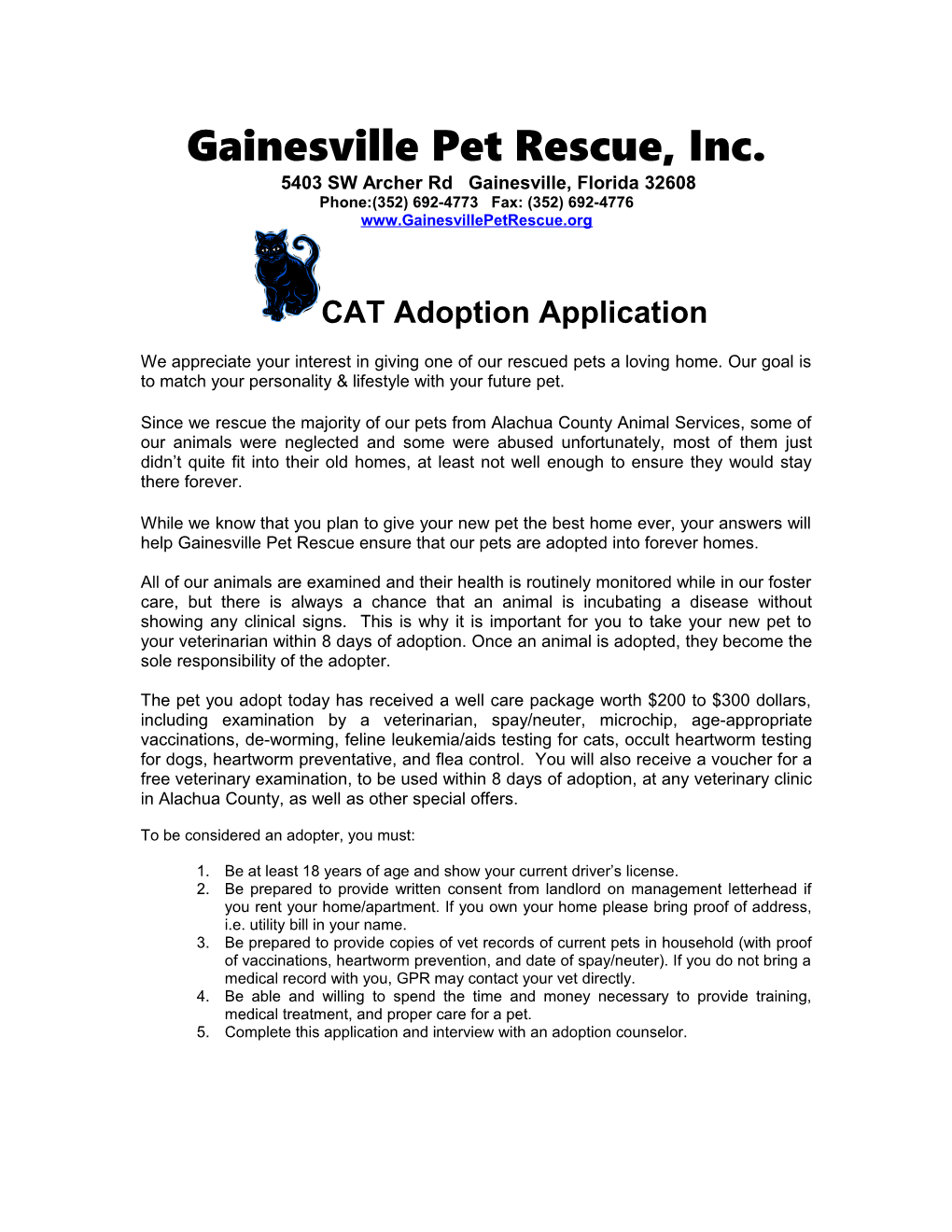 Gainesville Pet Rescue, Inc