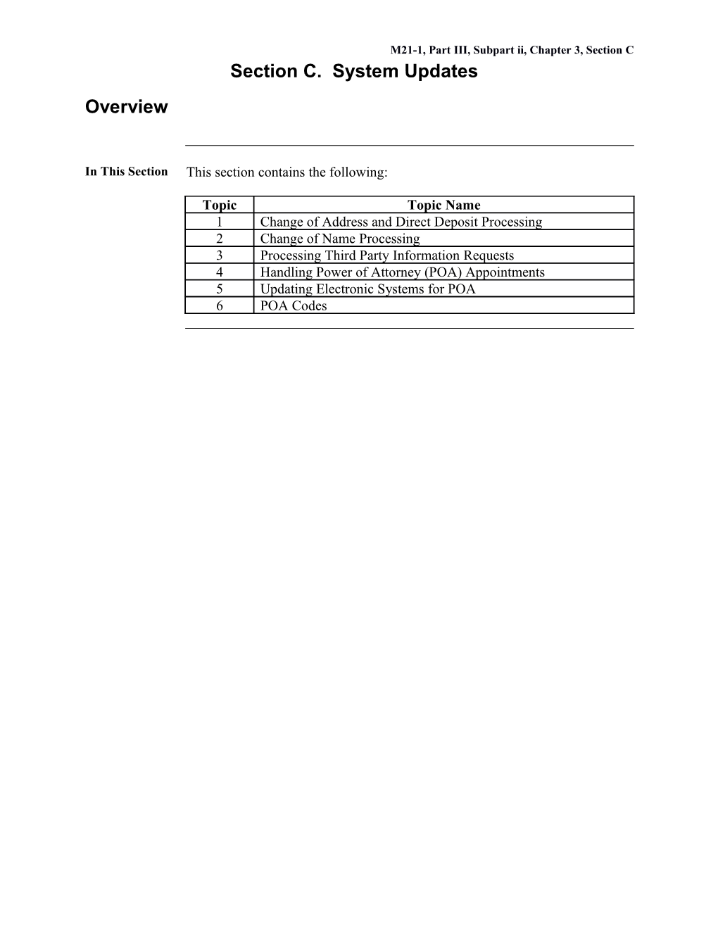 M21-1, Part III, Subpart Ii, Chapter 3, Section C