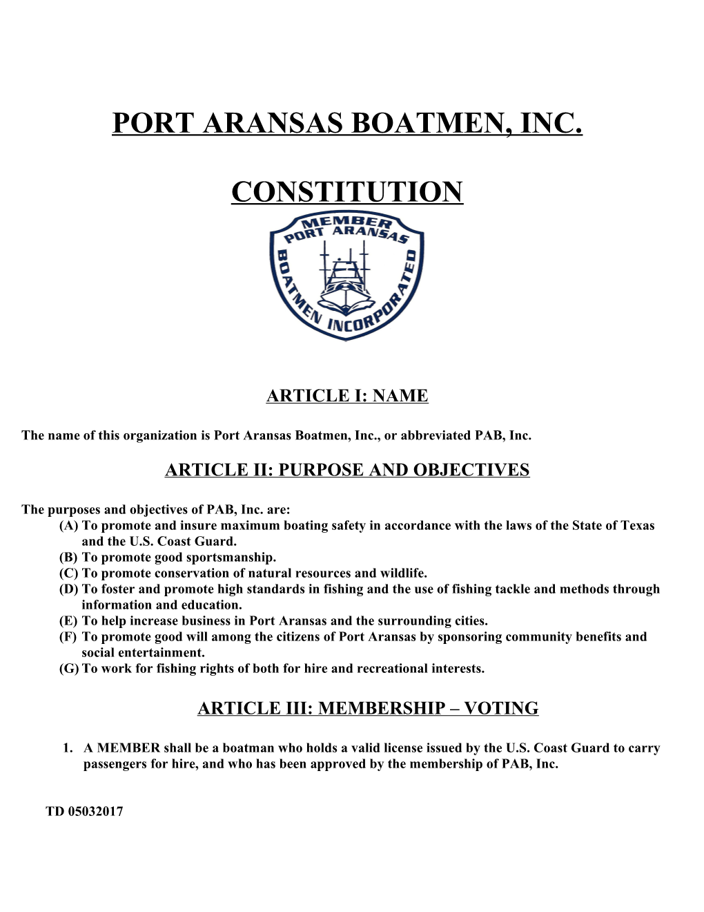 Port Aransas Boatmen, Inc