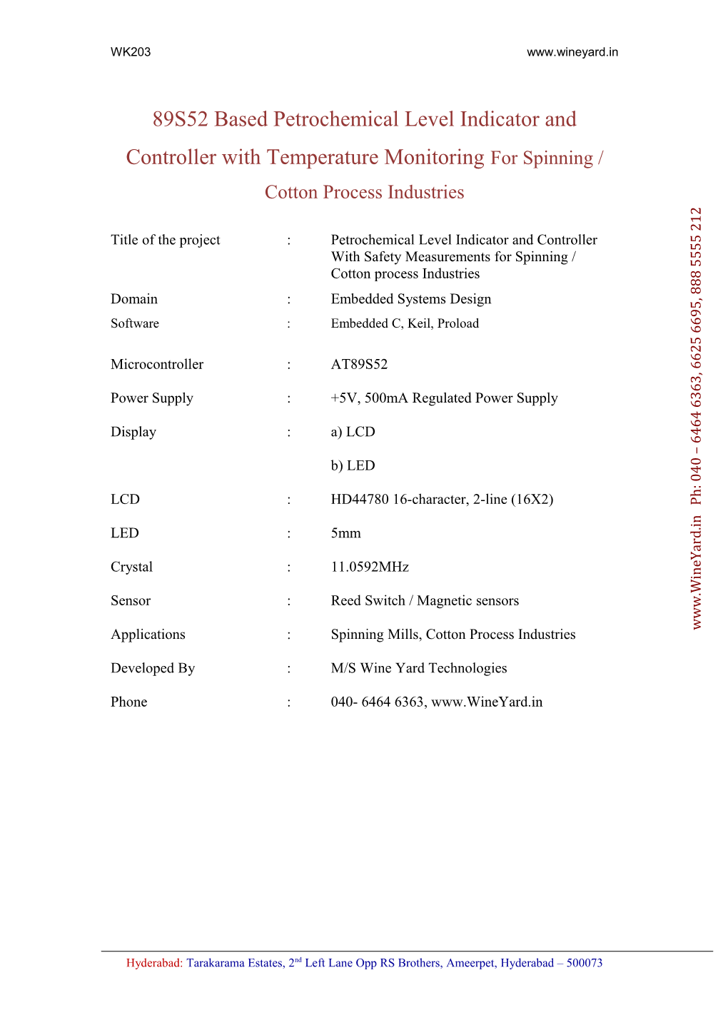 Title of the Project:Petrochemical Level Indicator and Controller