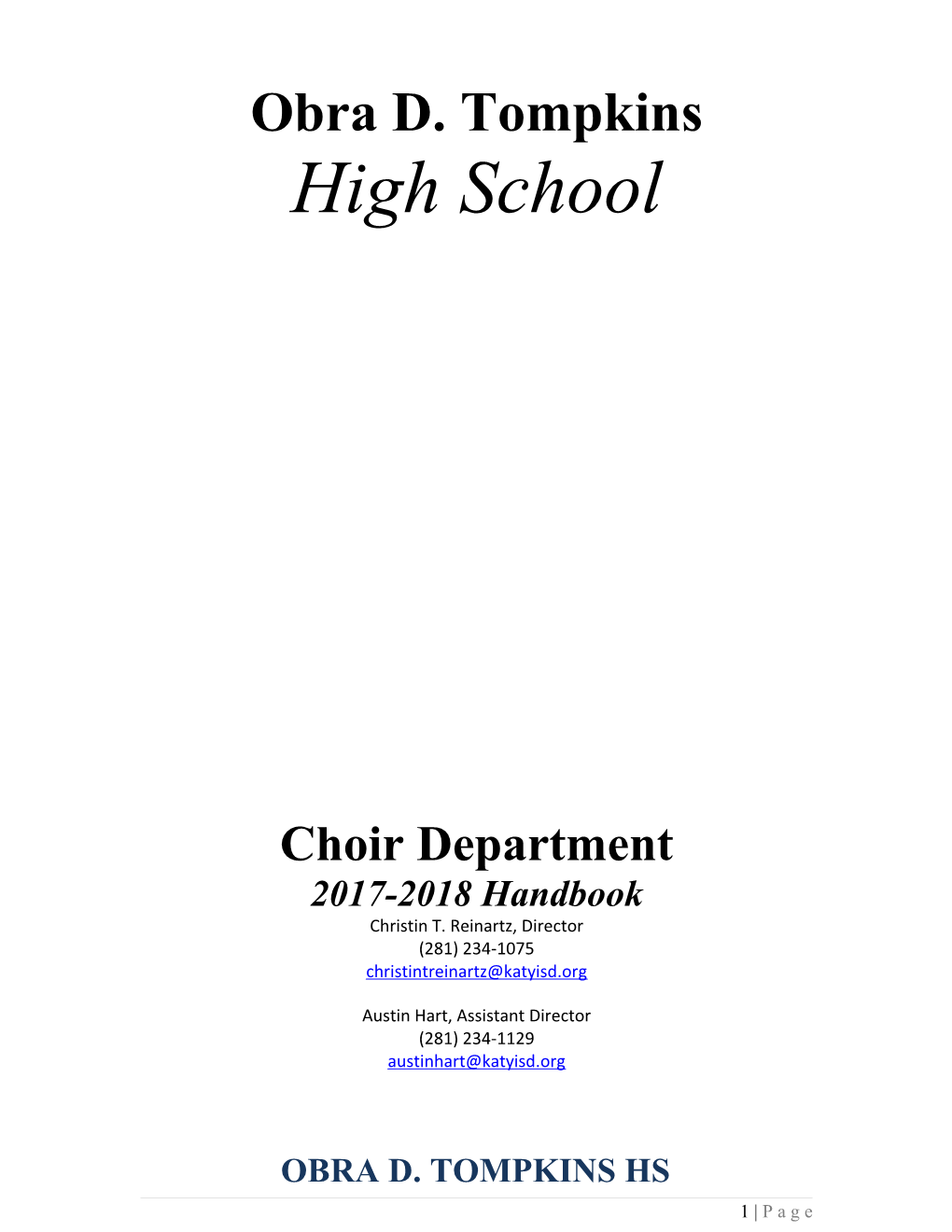 Seven Lakes High School Choir