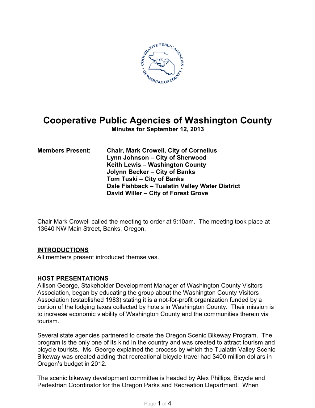 Cooperative Public Agencies of Washington County