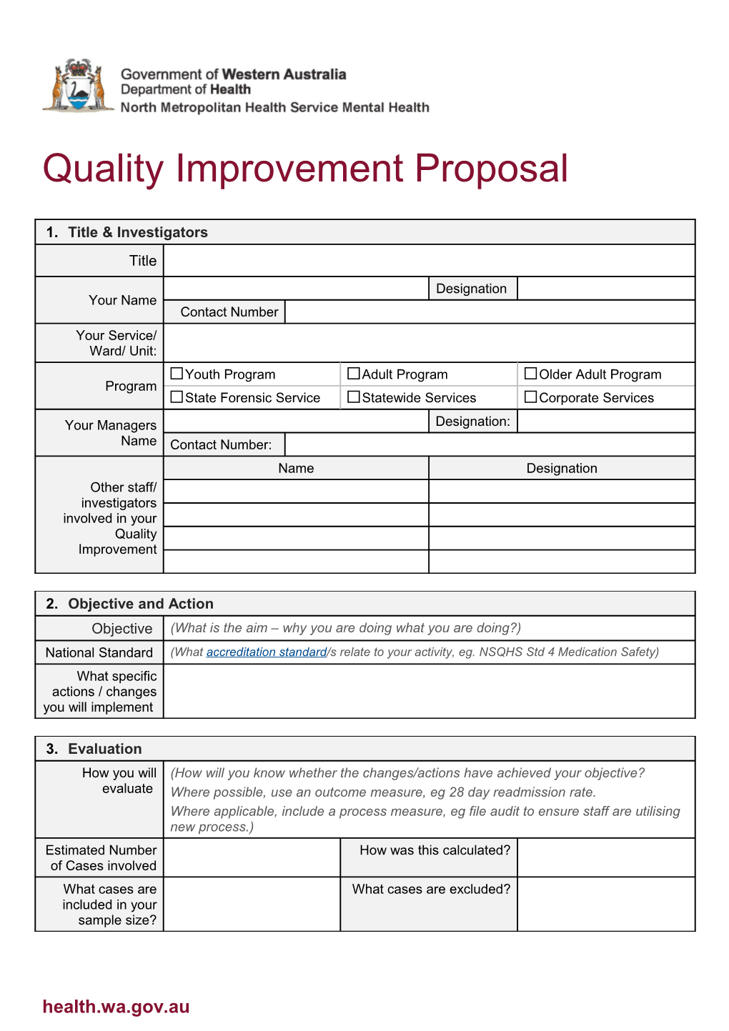 Quality Improvement Proposal