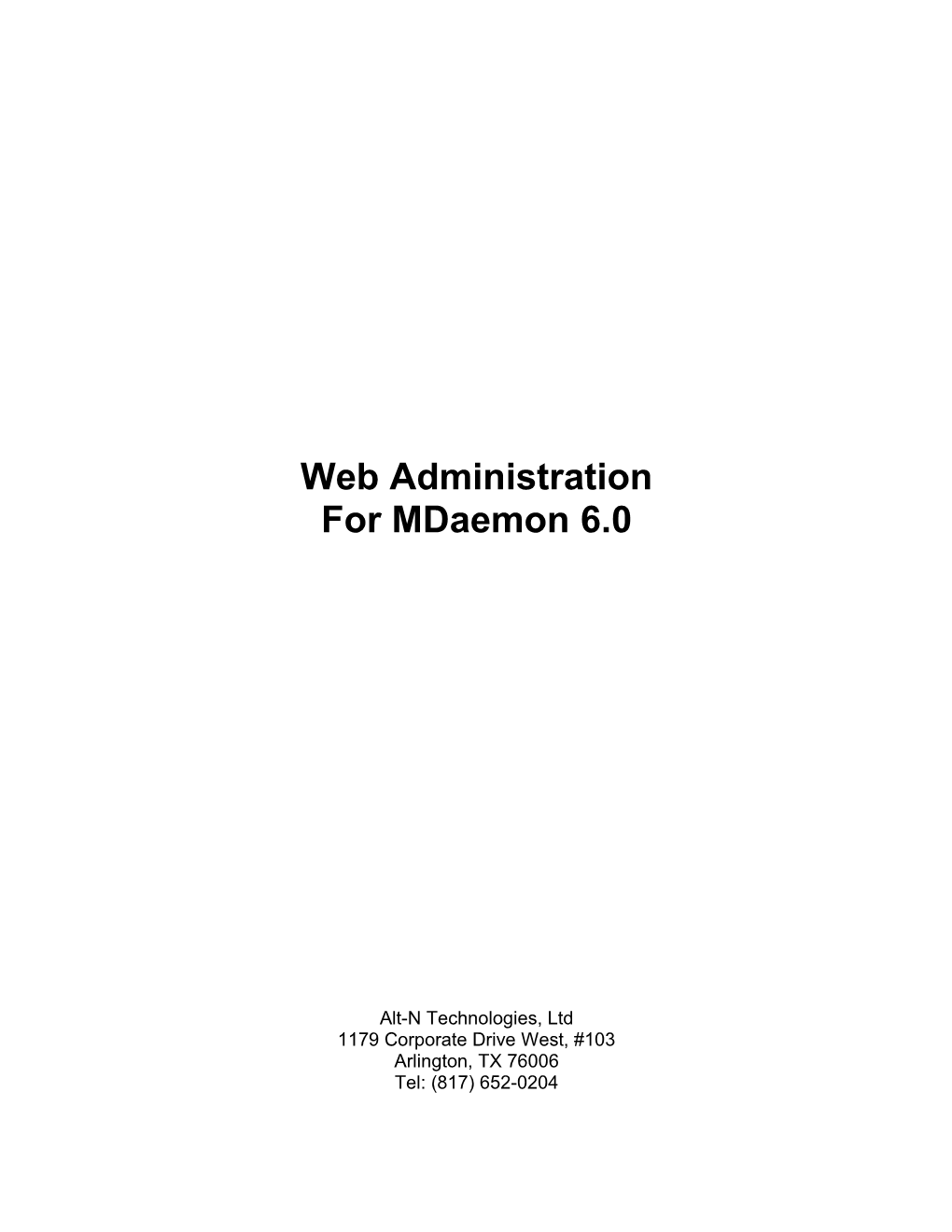 Web Administration for Mdaemon 6.0