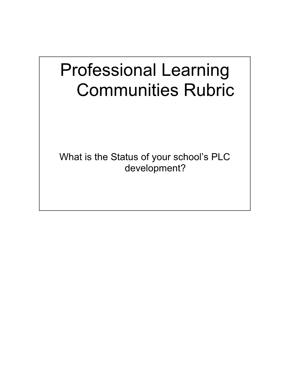 What Is an Implementation Rubric?