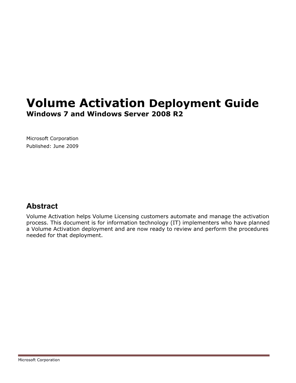 Volume Activation Deployment Guide