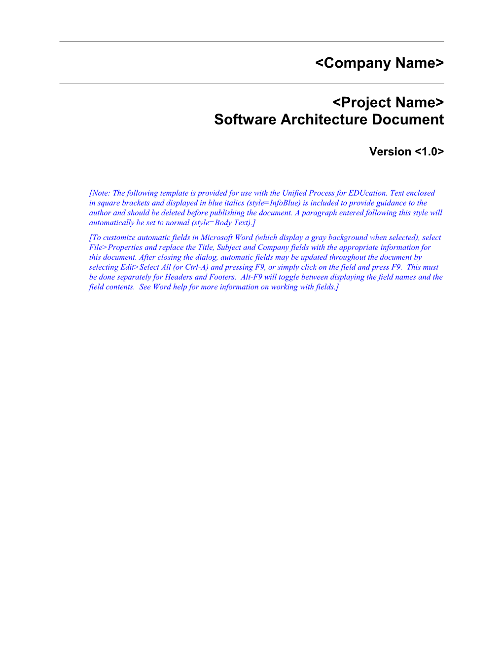 Software Architecture Document