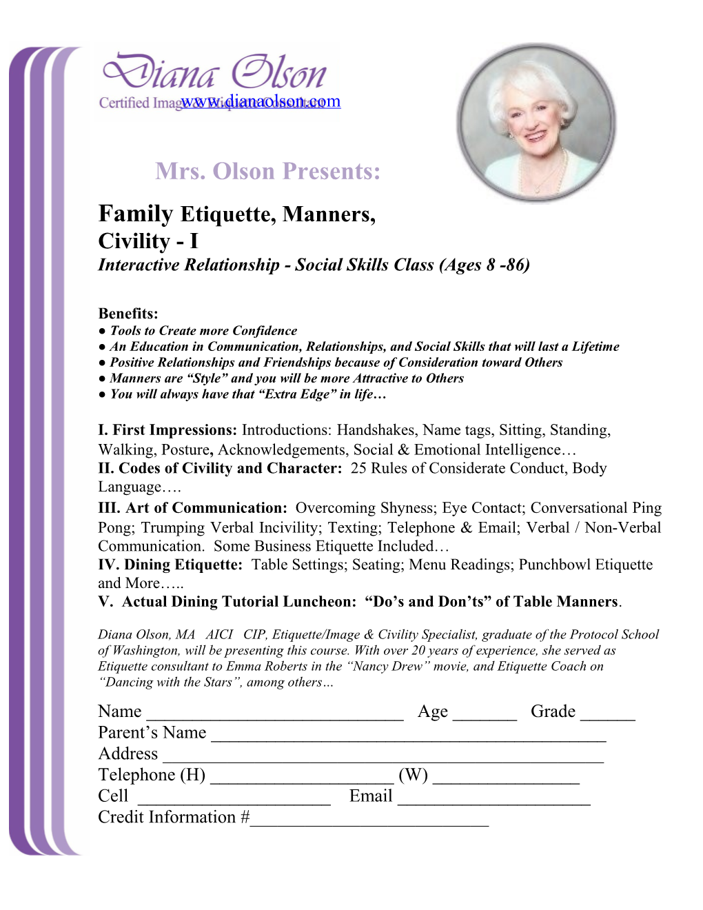 Family Etiquette, Manners, Civility - I