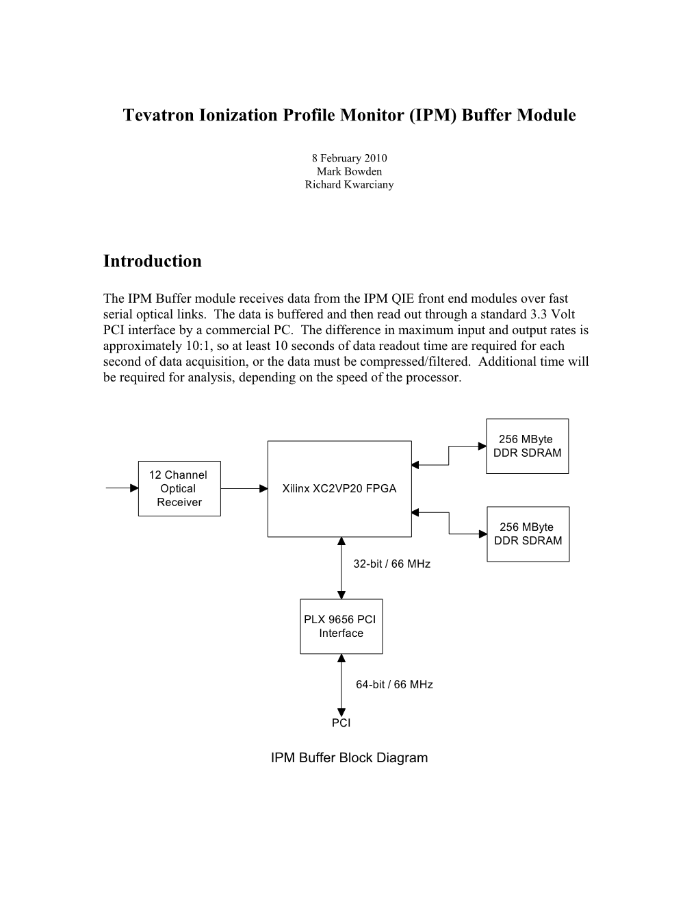 Tevatron Ionization Profile Monitor (IPM) Buffer Module