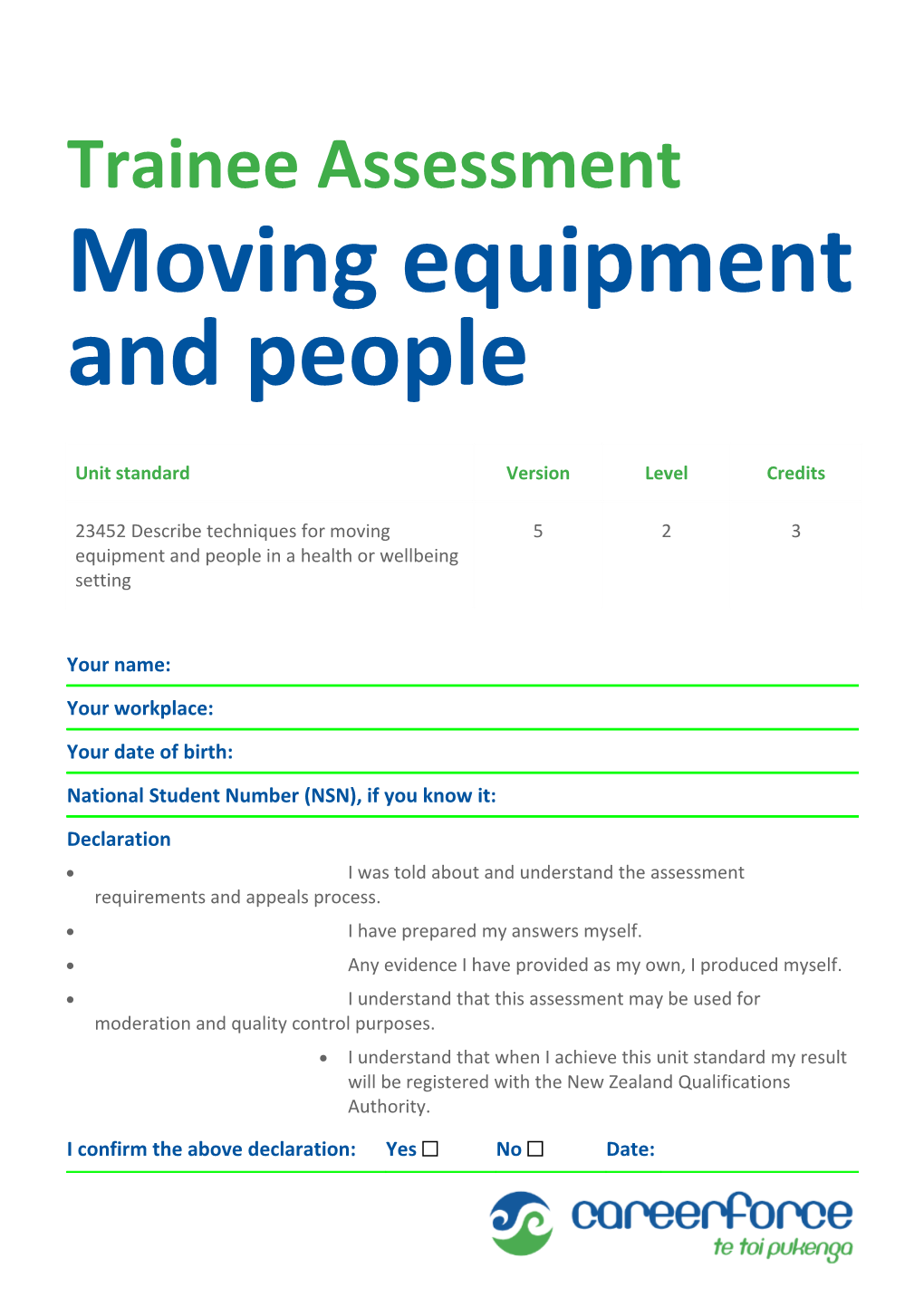 Moving Equipment and People