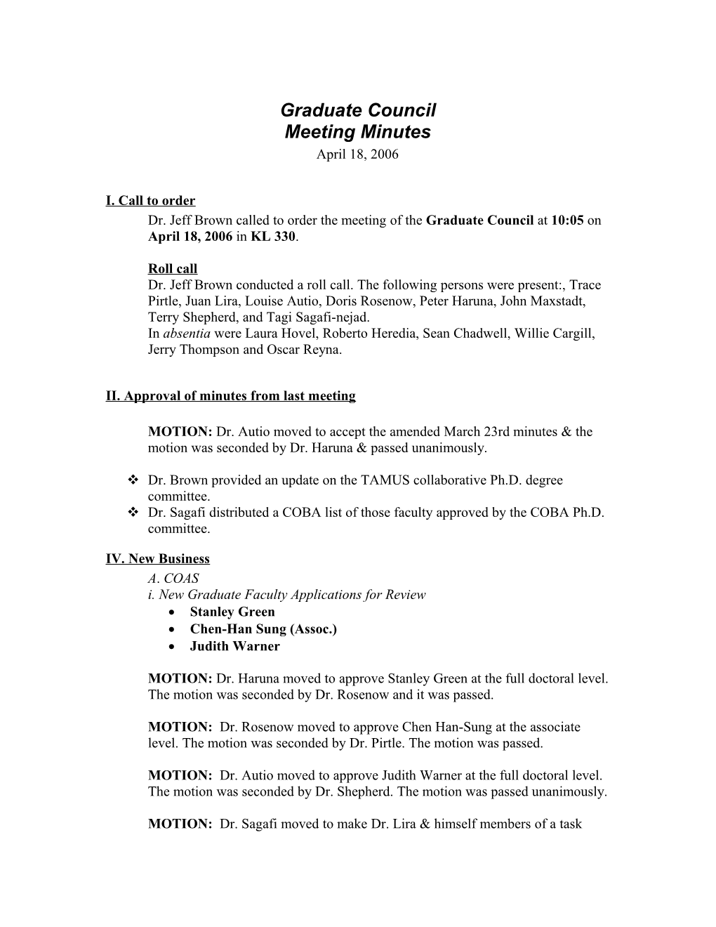 Graduate Councilmeeting Minutes