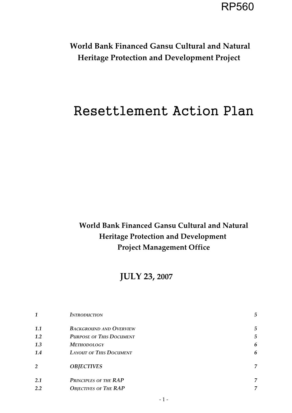 World Bank Financedgansu Cultural and Natural Heritage Protection and Development Project