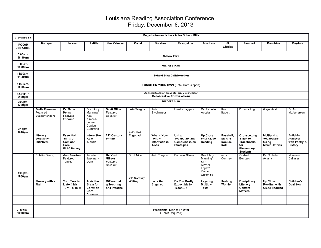 Louisiana Reading Association Conference