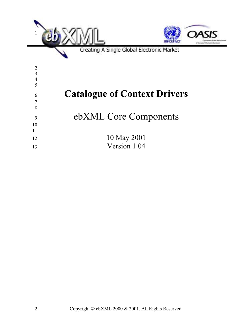 Catalogue of Context Drivers