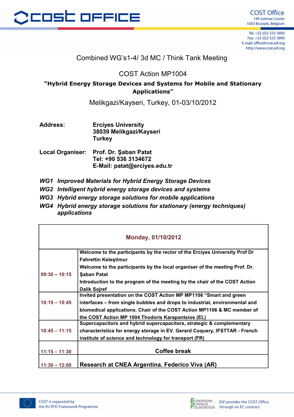 Combined WG S1-4/ 3Dmc/ Think Tank Meeting