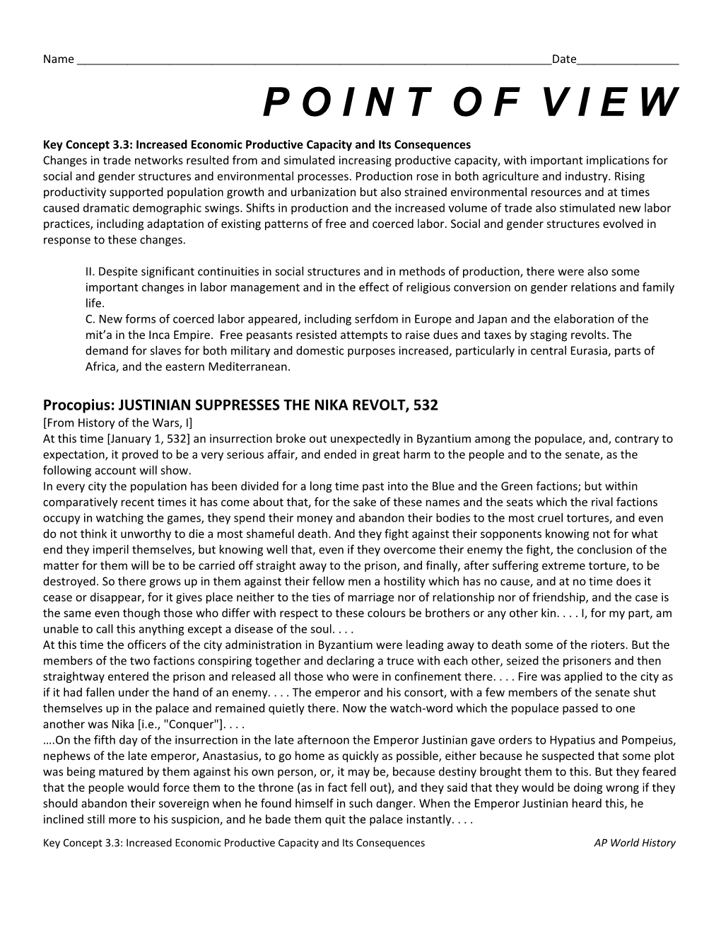 Key Concept 3.3: Increased Economic Productive Capacity and Its Consequences