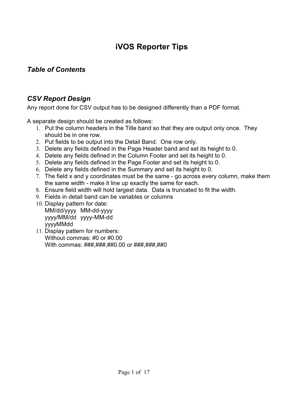 Any Report Done for CSV Output Has to Be Designed Differently Than a PDF Format