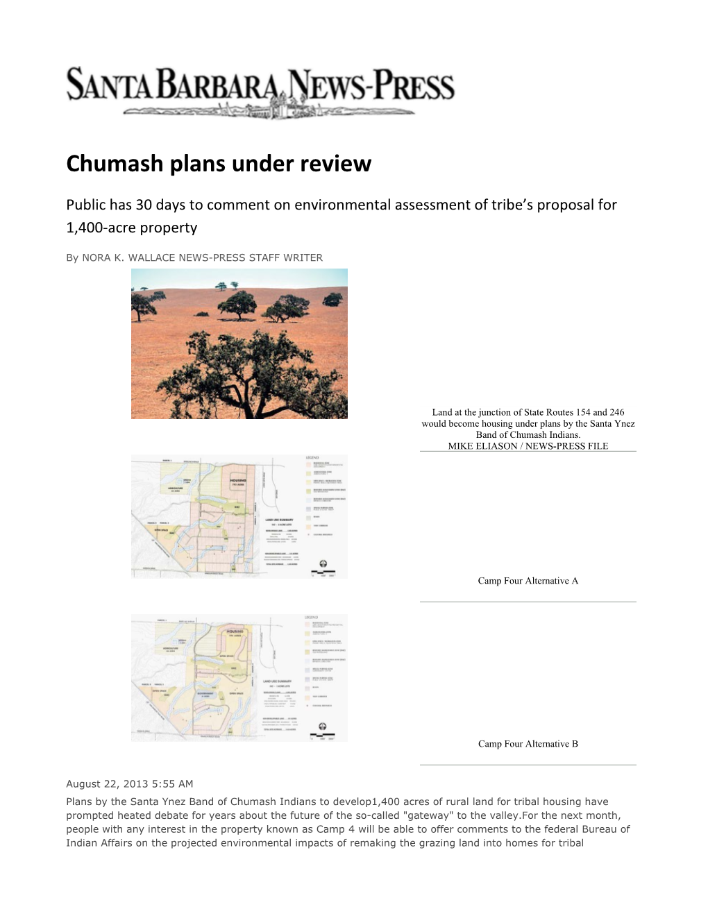 Chumash Plans Under Review