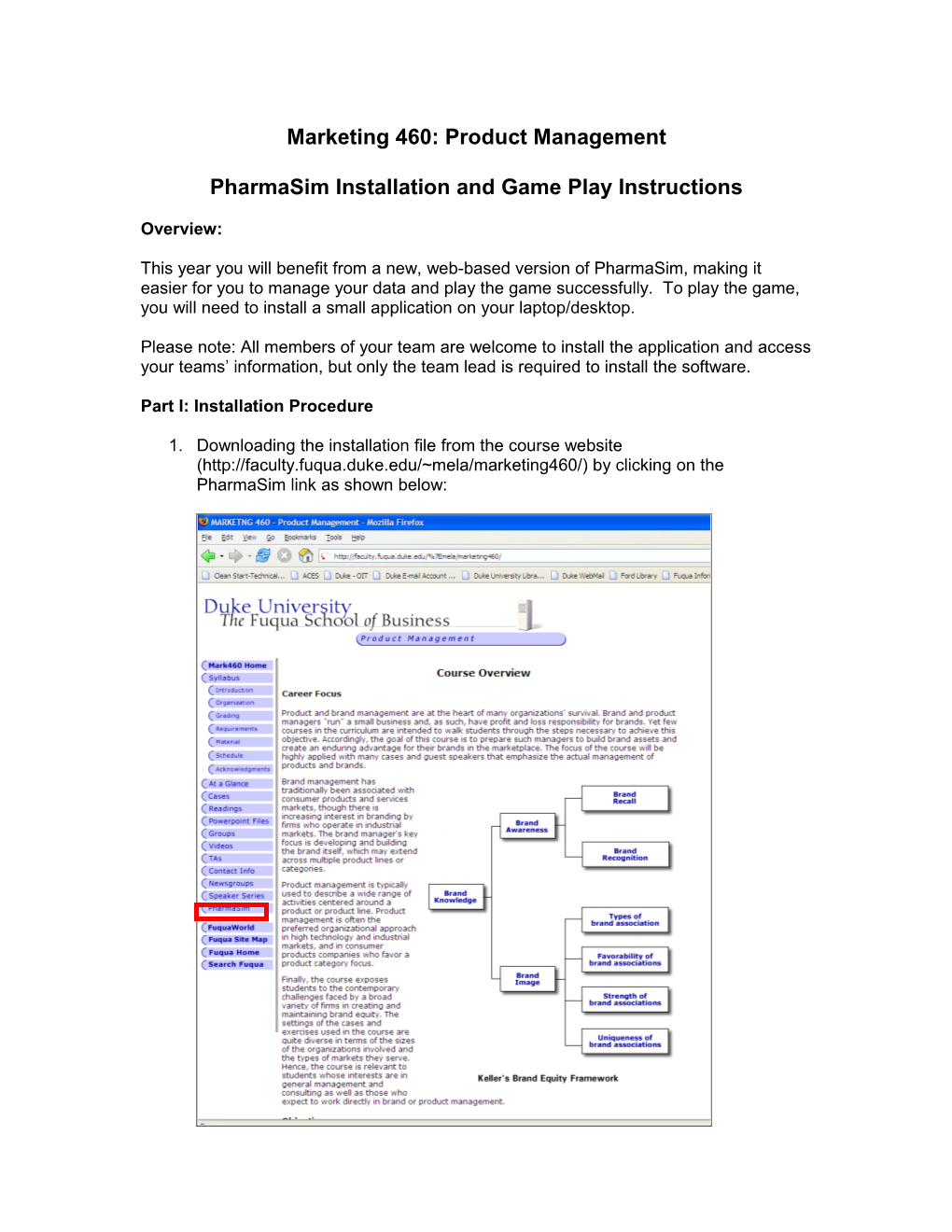 Product Management: Pharmasim Installation Instructions