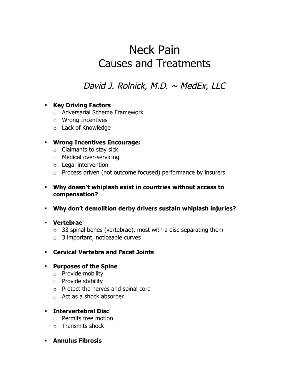 Neck Paincauses and Treatments