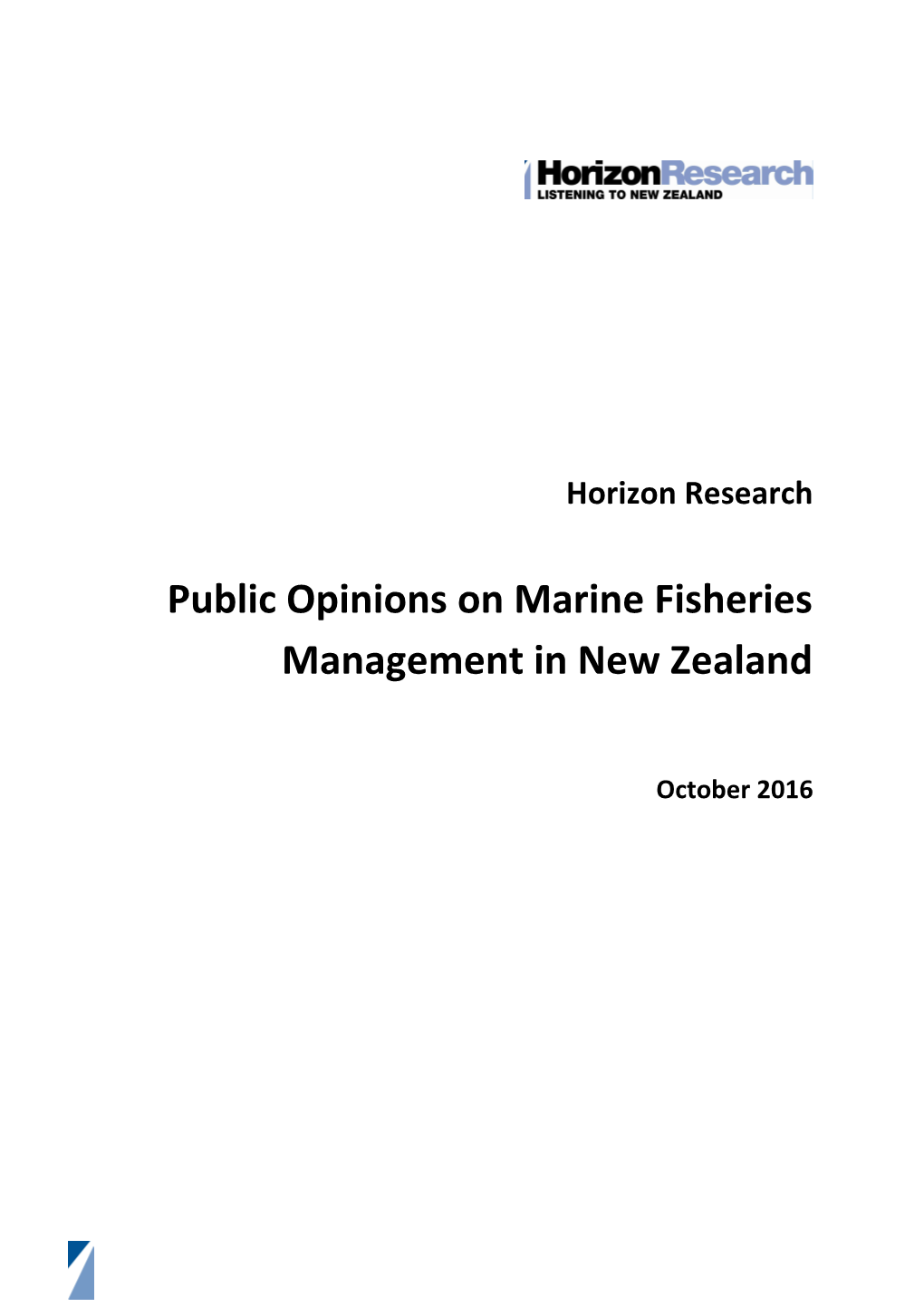 Public Opinions on Marine Fisheries Management in New Zealand