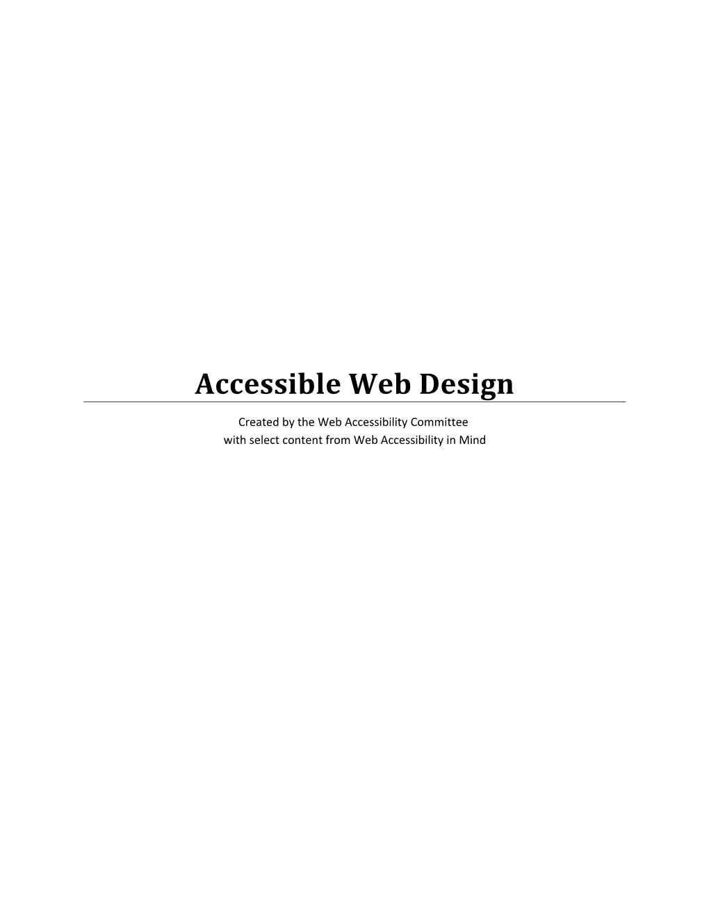 Accessible Webdesign