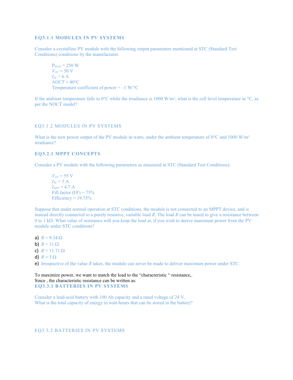 Eq3.1.1 Modules in Pv Systems