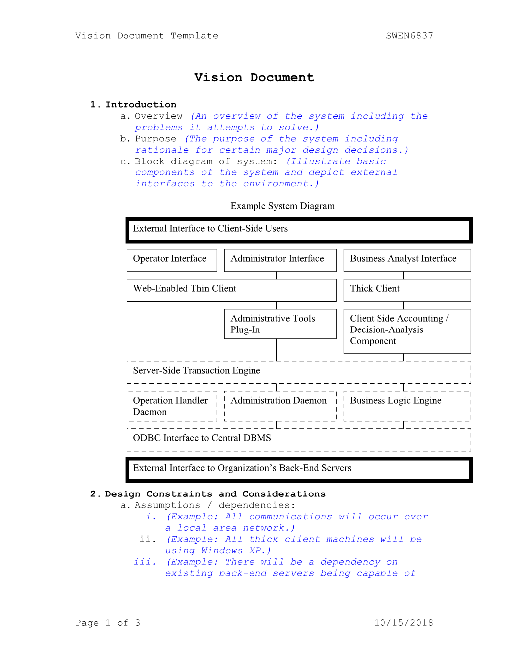 Vision Document Template